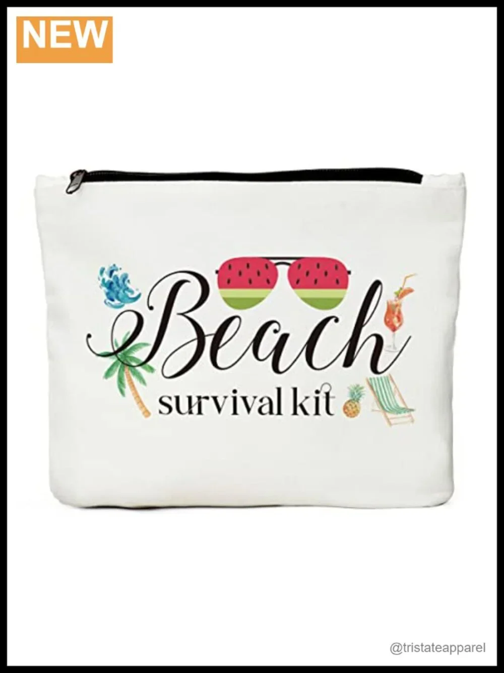 Beach Makeup Bag Summer Survival Kit Cosmetic Pouch Travel Toiletry Organizer